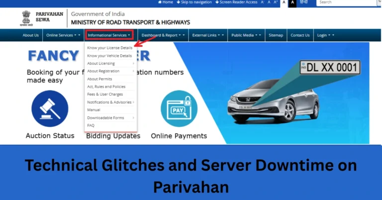 Technical Glitches and Server Downtime on Parivahan
