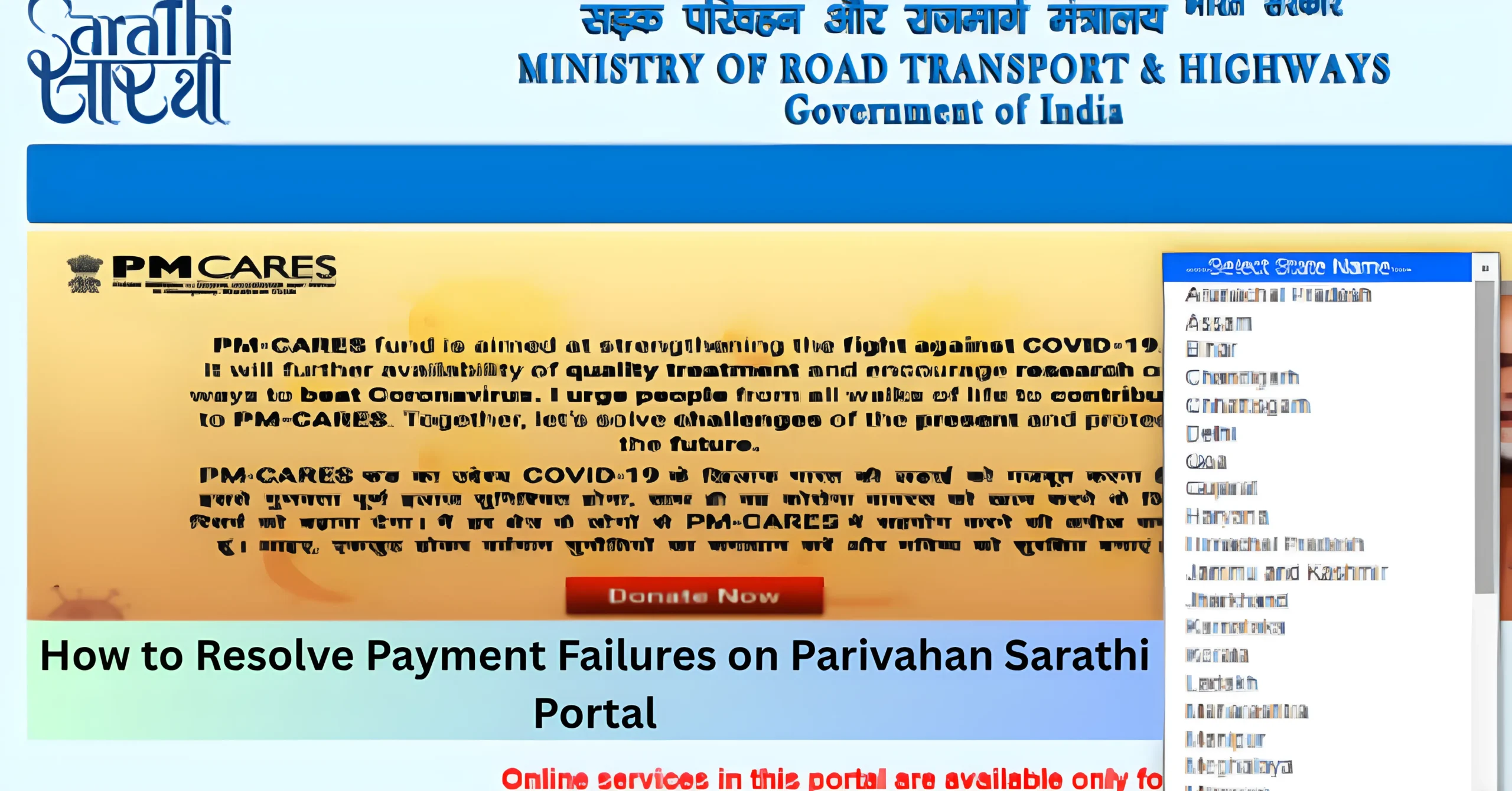How to Resolve Payment Failures on Parivahan Sarathi Portal