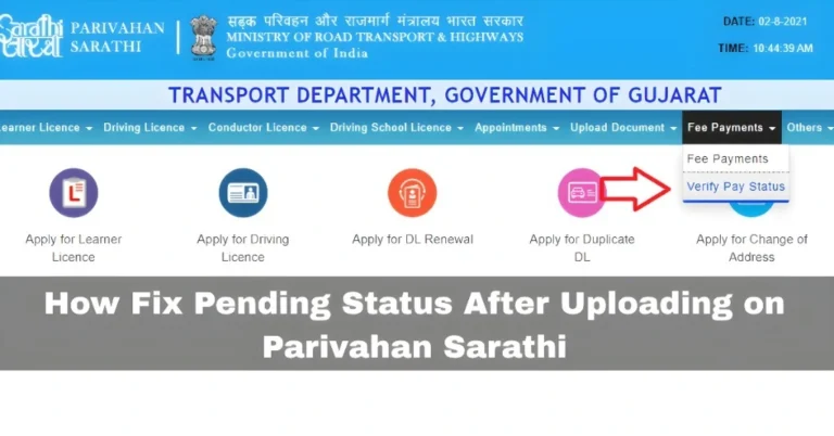 How Fix Pending Status After Uploading on Parivahan Sarathi