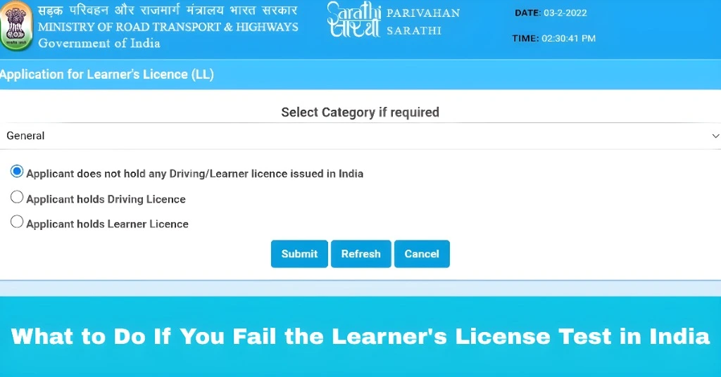 What to Do If You Fail the Learner's License Test in India