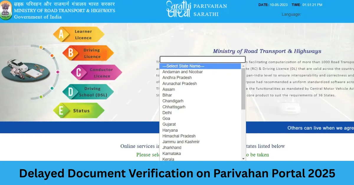 Delayed Document Verification on Parivahan Portal 2025