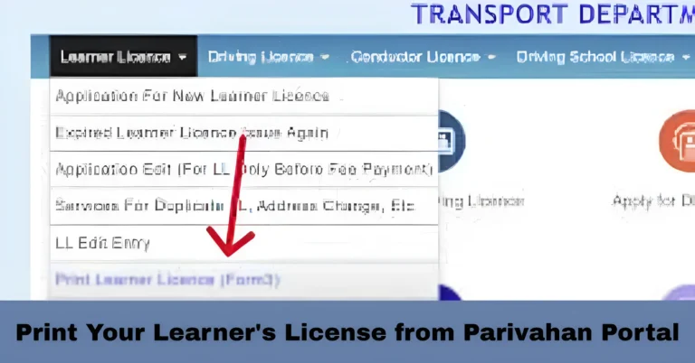 Print Your Learner's License from Parivahan Portal
