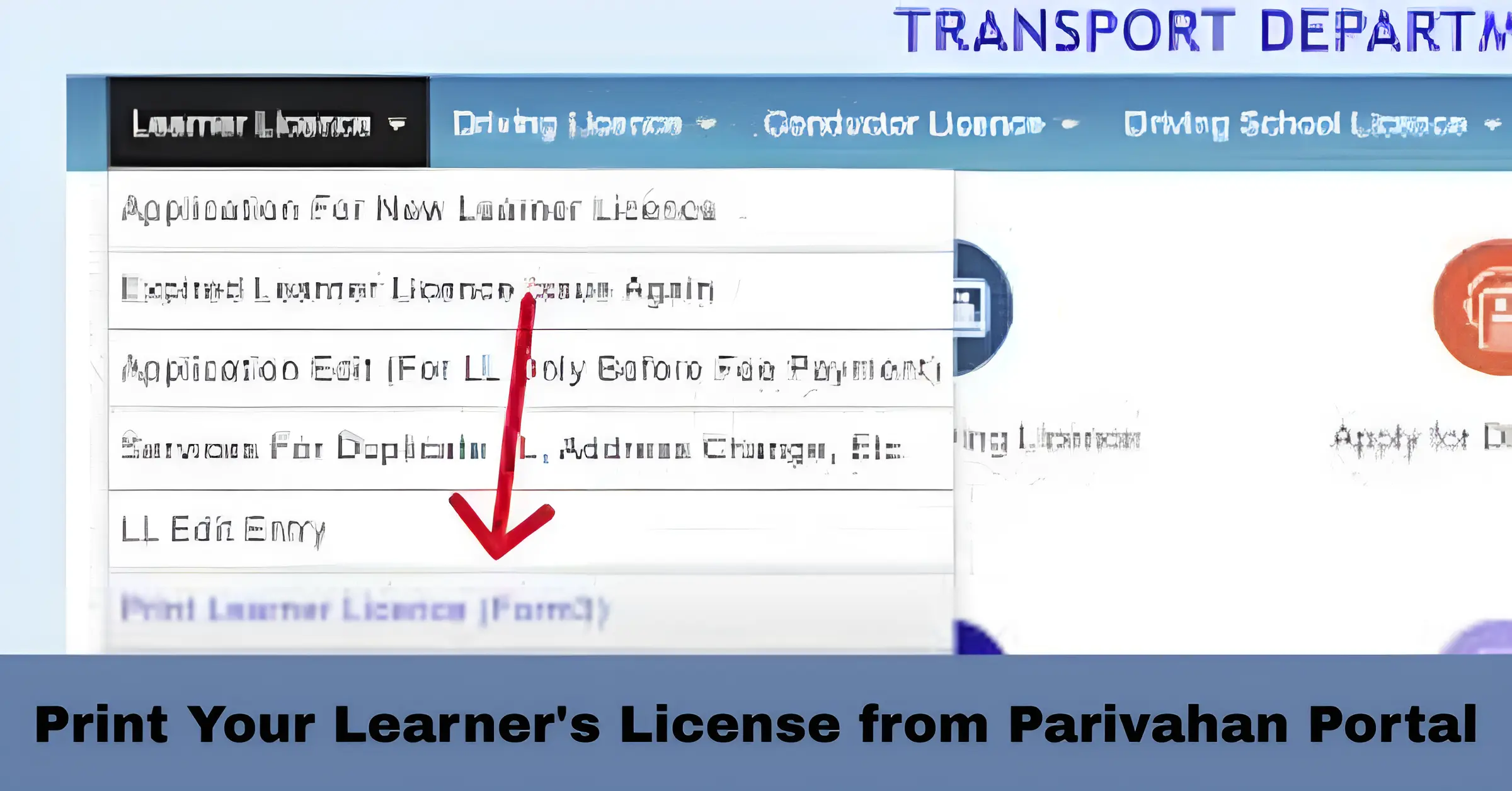 Print Your Learner's License from Parivahan Portal
