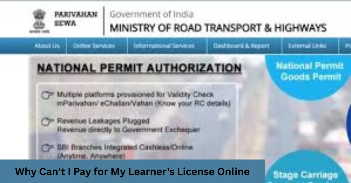 Why Can't I Pay for My Learner's License Online