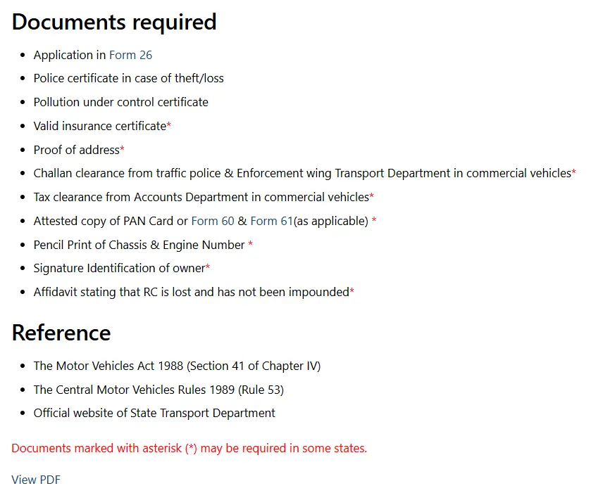 Duplicate Driving Licence Online
