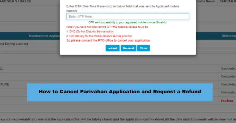 How to Cancel Parivahan Application and Request a Refund