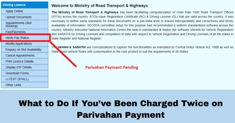 What to Do If You’ve Been Charged Twice on Parivahan Payment
