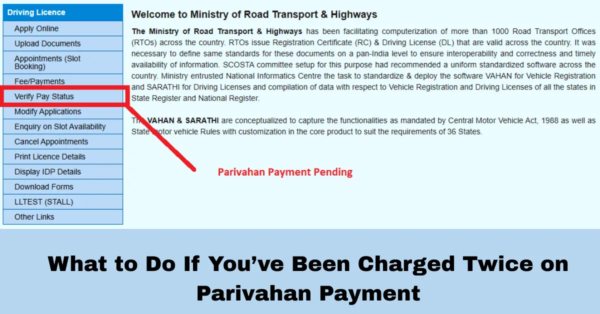 What to Do If You’ve Been Charged Twice on Parivahan Payment