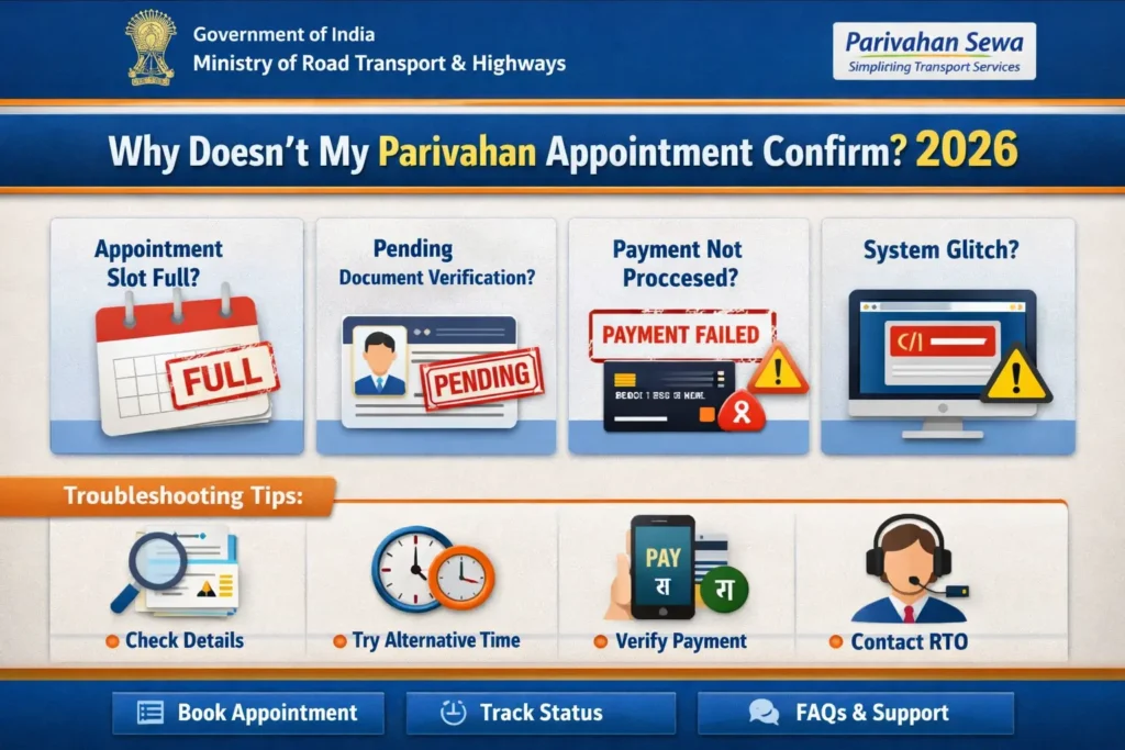 Why Doesn’t My Parivahan Appointment Confirm? 2026