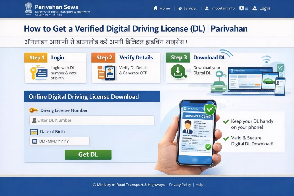 How to Get a Verified Digital Driving License (DL) Parivahan
