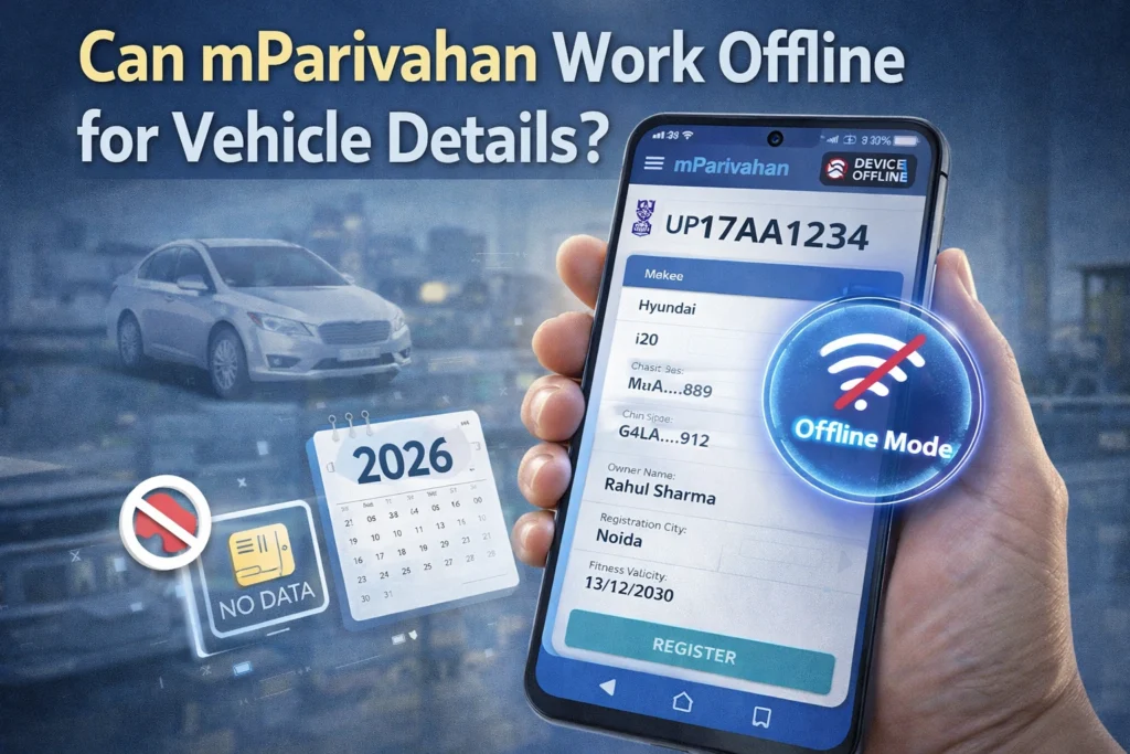 Can mParivahan Work Offline for Vehicle Details?