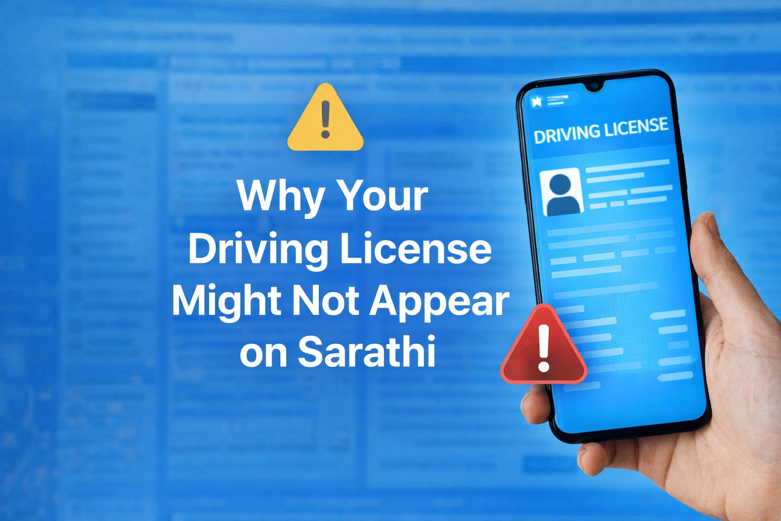 Why Is My Driving License Not Showing on Sarathi (Parivahan)