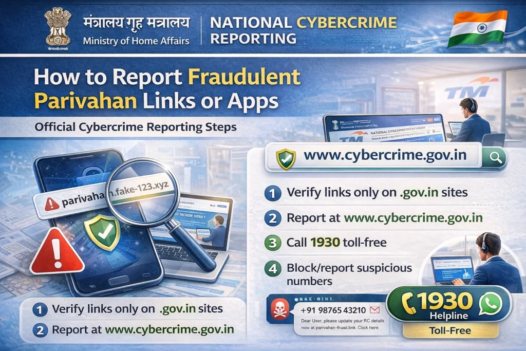 How to Report Fraudulent Parivahan Links or Apps