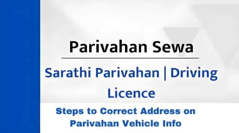 Steps to Correct Address on Parivahan Vehicle Info